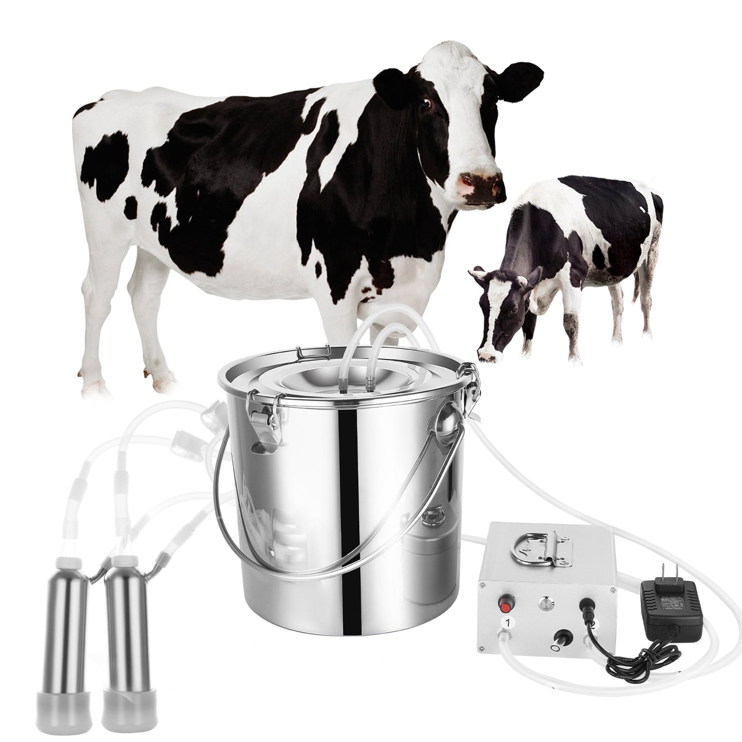 Heavy Duty Cow / Goat Suction Milking Machine Equipment 6L