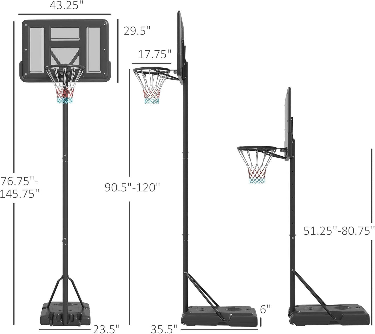 Adjustable Portable Basketball Hoop