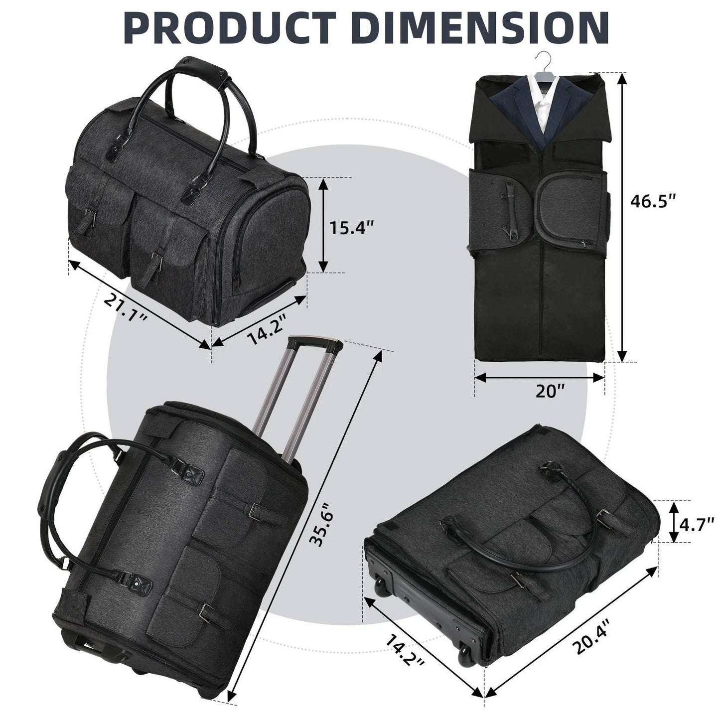 Garment Bag Carry on with Wheels
