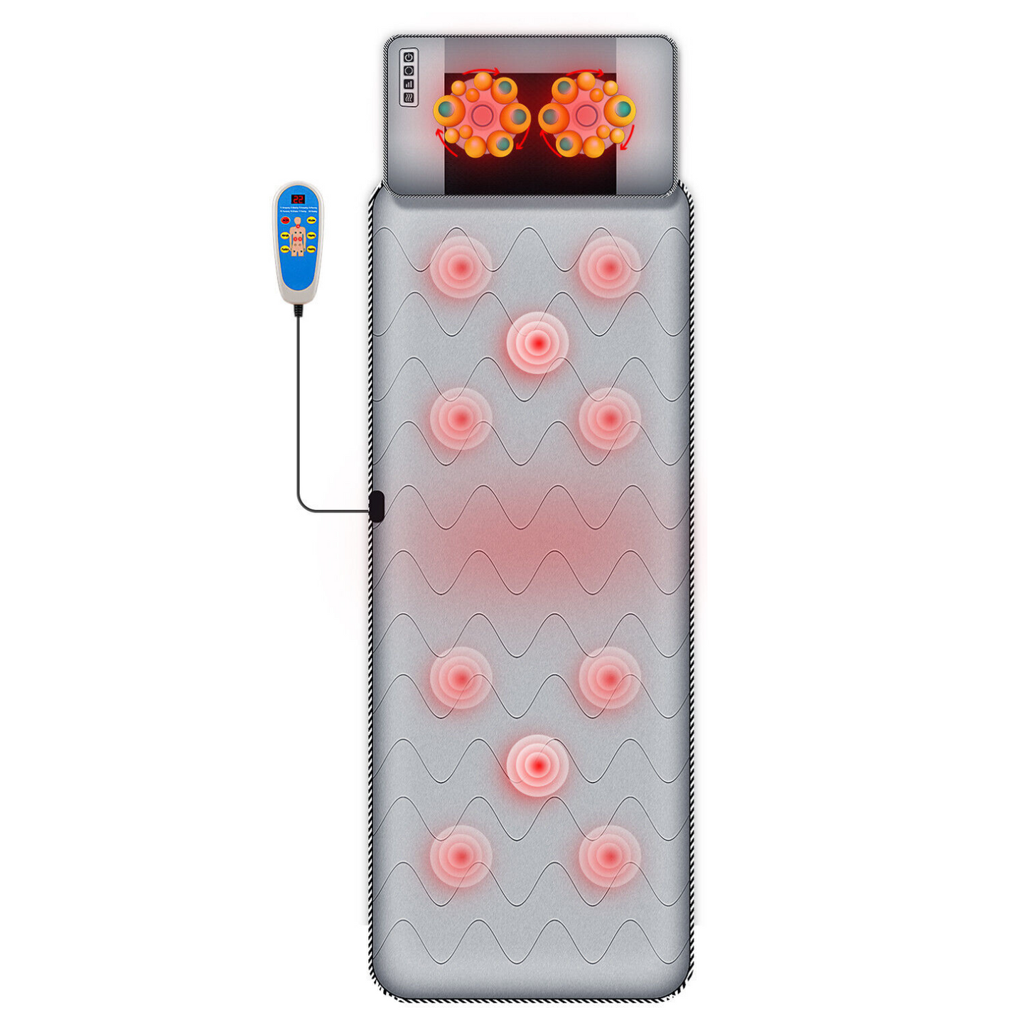 Heated Electric Full Body Massage Mat – Portable Foldable Mattress Pad with Vibration