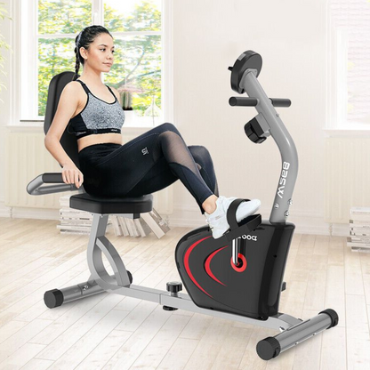 Indoor Recumbent Exercise Bike – Electric Home Gym Fitness Stationary Cycle