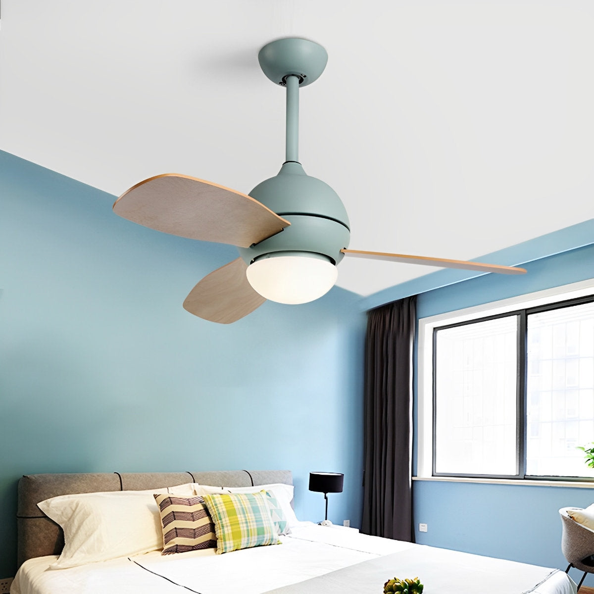 Nordic Minimalist LED Ceiling Paddle Fan with Remote Control Adjustable Wind Speed Fan