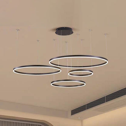 Modern Pendant Light Tir-Circle Black/Gold/Coffee Metal
