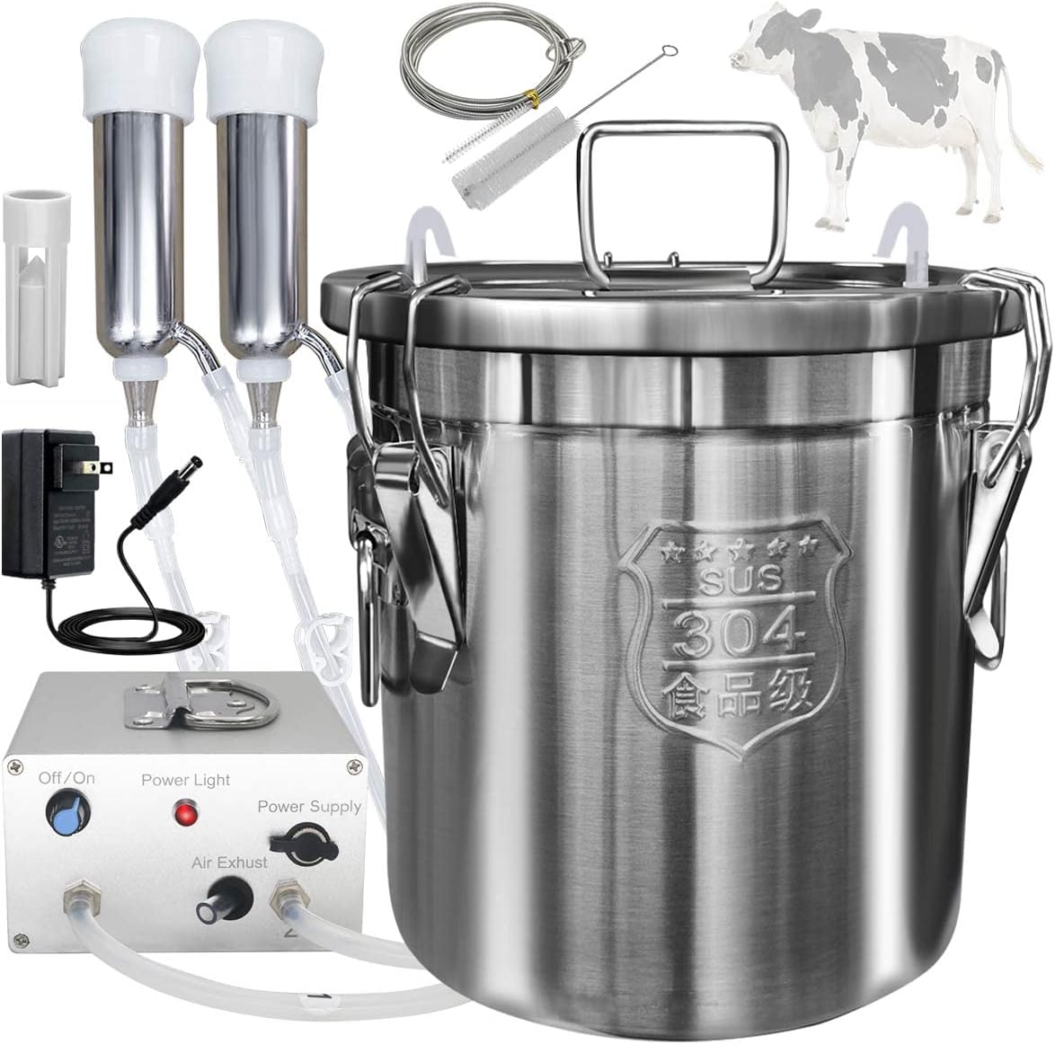 12L Portable Cow Milking Machine With Auto Stop