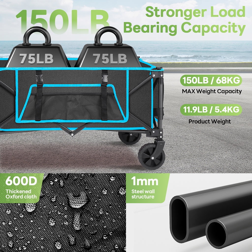 Heavy Duty Portable Foldable Wagon Cart