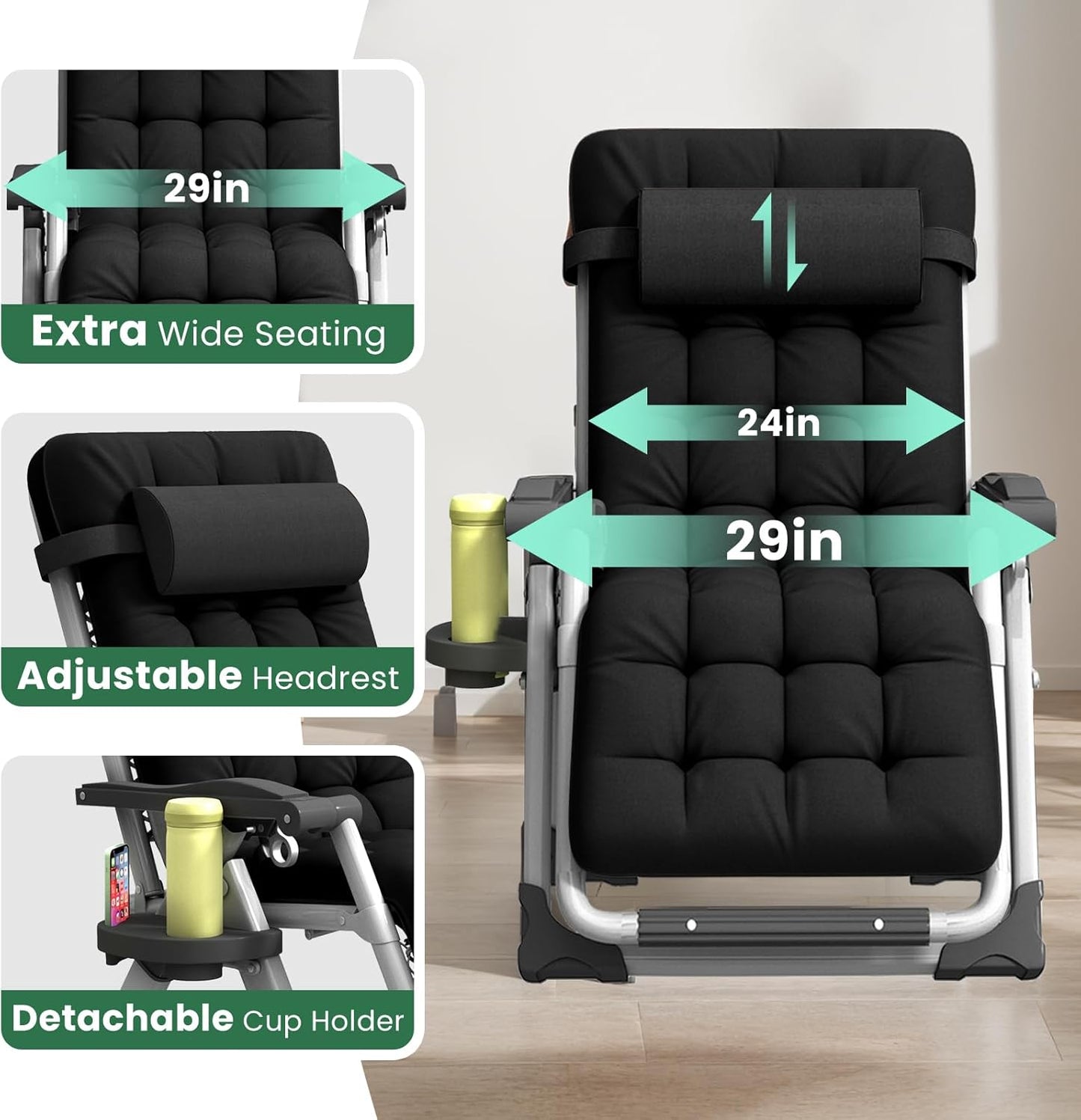 Adjustable Patio Recliner – Heavy-Duty Anti-Gravity Outdoor Lounge Chair | Ventayan
