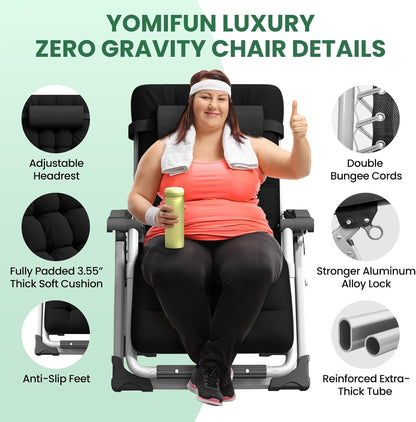 Big & Tall Outdoor Recliner – Oversized 500LB Folding Patio Lounge Chair | Ventayan