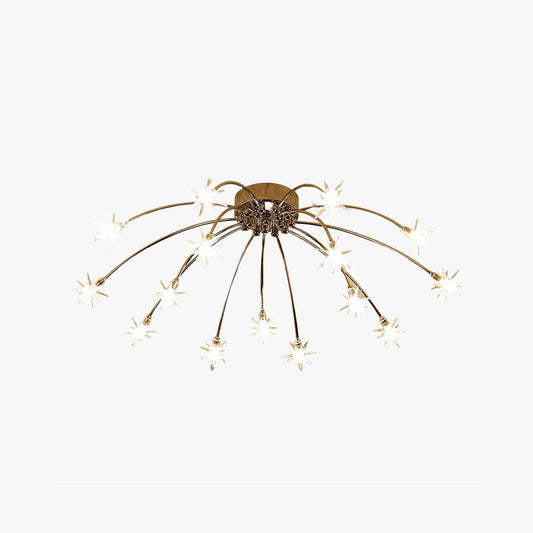 Art Deco Starry Metal/Glass Flush Mount Ceiling Light Black/Gold/Chrome