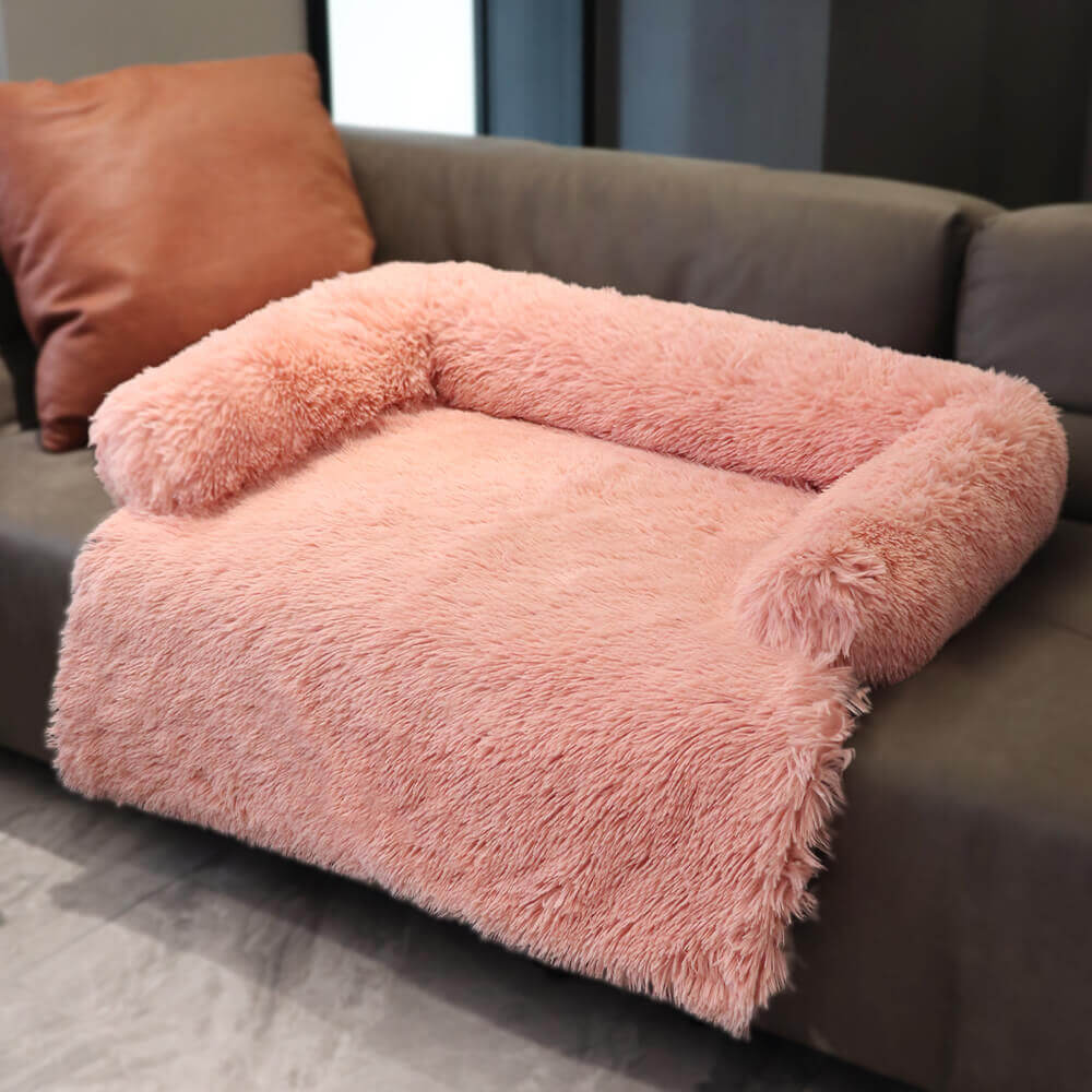 Calming Furniture Protector Dog Bed - Cozy Backrest