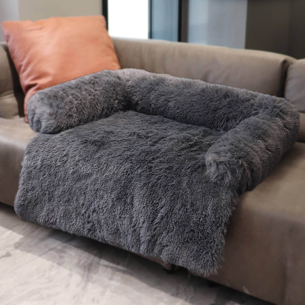 Calming Furniture Protector Dog Bed - Cozy Backrest