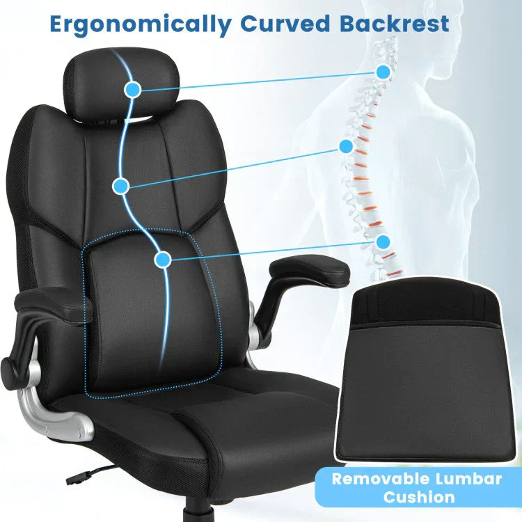 Ergonomic Office Chair with Kneading Massage & Adjustable Headrest – Reclining, Padded Seat