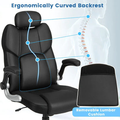 Ergonomic Office Chair with Kneading Massage & Adjustable Headrest – Reclining, Padded Seat