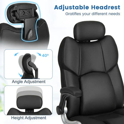Ergonomic Office Chair with Kneading Massage & Adjustable Headrest – Reclining, Padded Seat