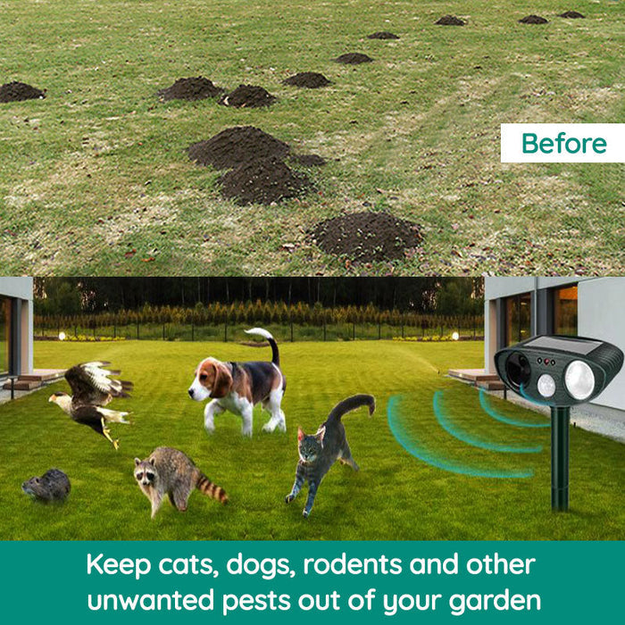Keep Squirrel Away – Solar-Powered Ultrasonic Squirrel Deterrent with Motion Sensor for Yard & Garden