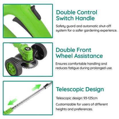 Cordless Grass Strimmer – Battery Powered Garden Trimmer with Steel Blades | Ventayan