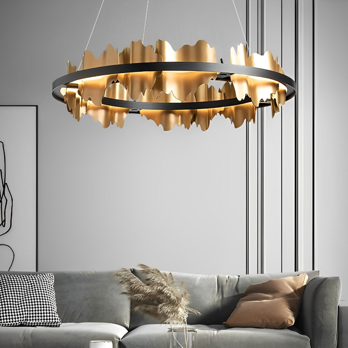 Creative Iceberg Design Metal Circular Stepless Dimming LED Light Chandelier