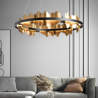 Creative Iceberg Design Metal Circular Stepless Dimming LED Light Chandelier