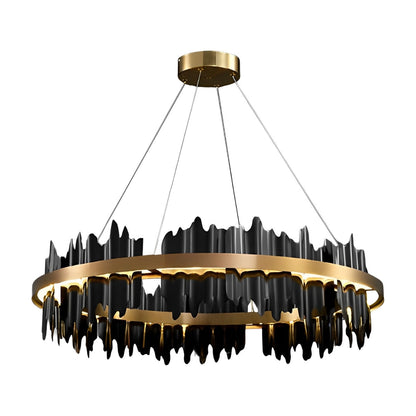 Creative Iceberg Design Metal Circular Stepless Dimming LED Light Chandelier