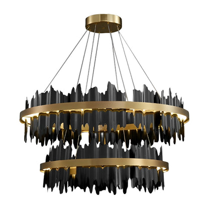Creative Iceberg Design Metal Circular Stepless Dimming LED Light Chandelier
