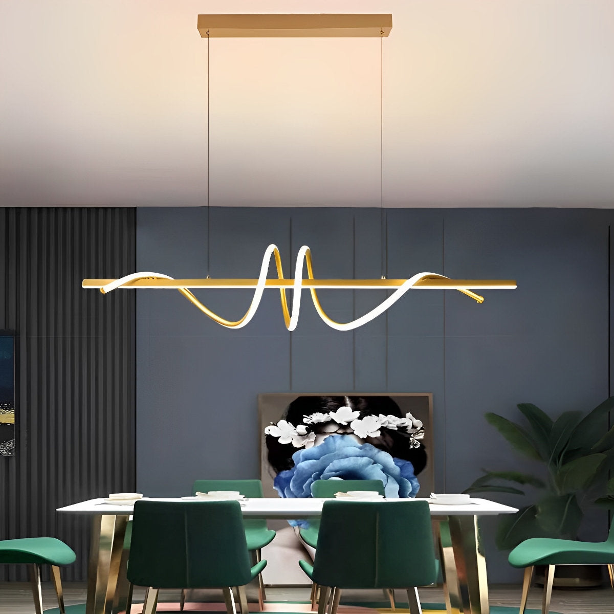 Creative Strip LED Stepless Dimming Kitchen Pendant Lighting Decorative Chandelier Ceiling Lamp Lighting