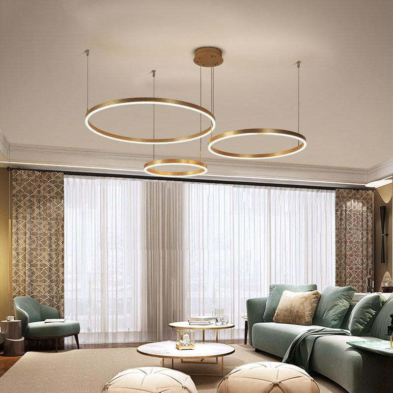 Modern Pendant Light Tir-Circle Black/Gold/Coffee Metal