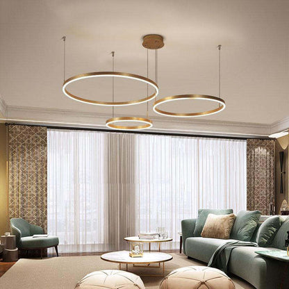 Modern Pendant Light Tir-Circle Black/Gold/Coffee Metal