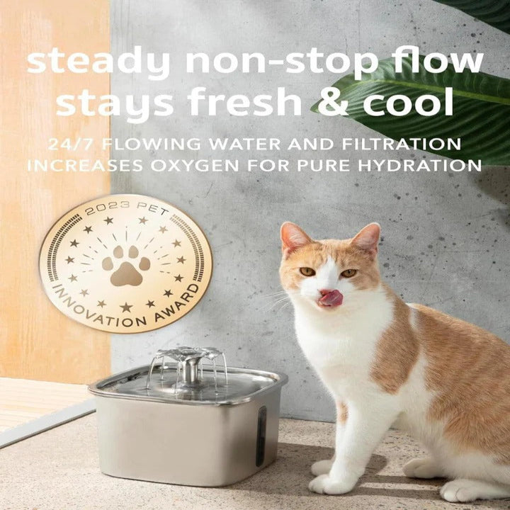 Automatic Stainless Steel Pet Water Fountain for Cats and Dogs | Ventayan
