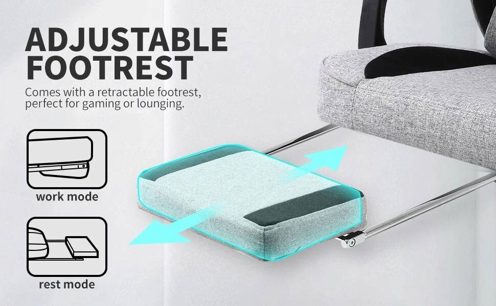 Ergonomic Gaming Chair With Footrest