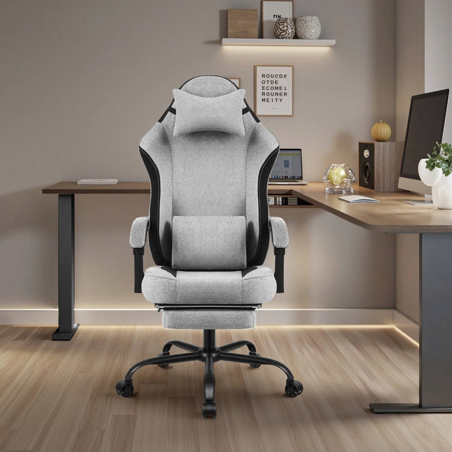 Ergonomic Gaming Chair With Footrest