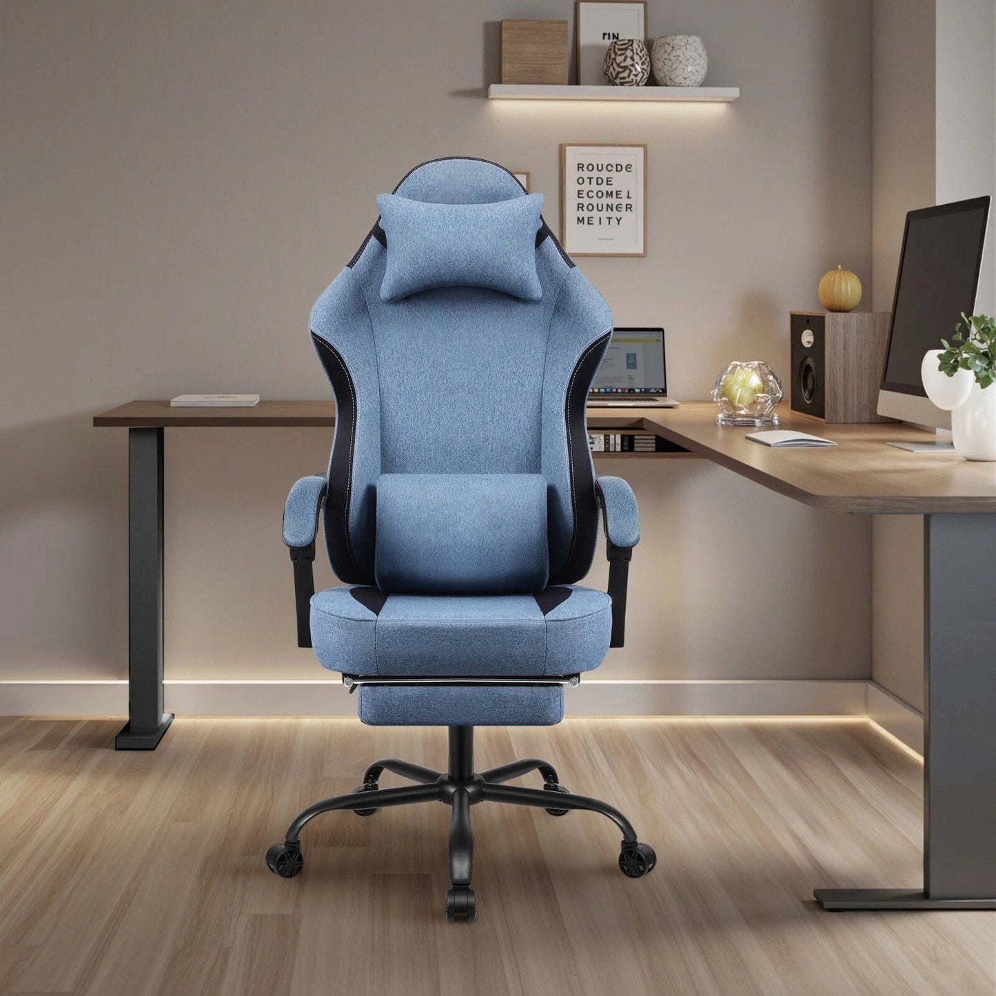 Ergonomic Gaming Chair With Footrest