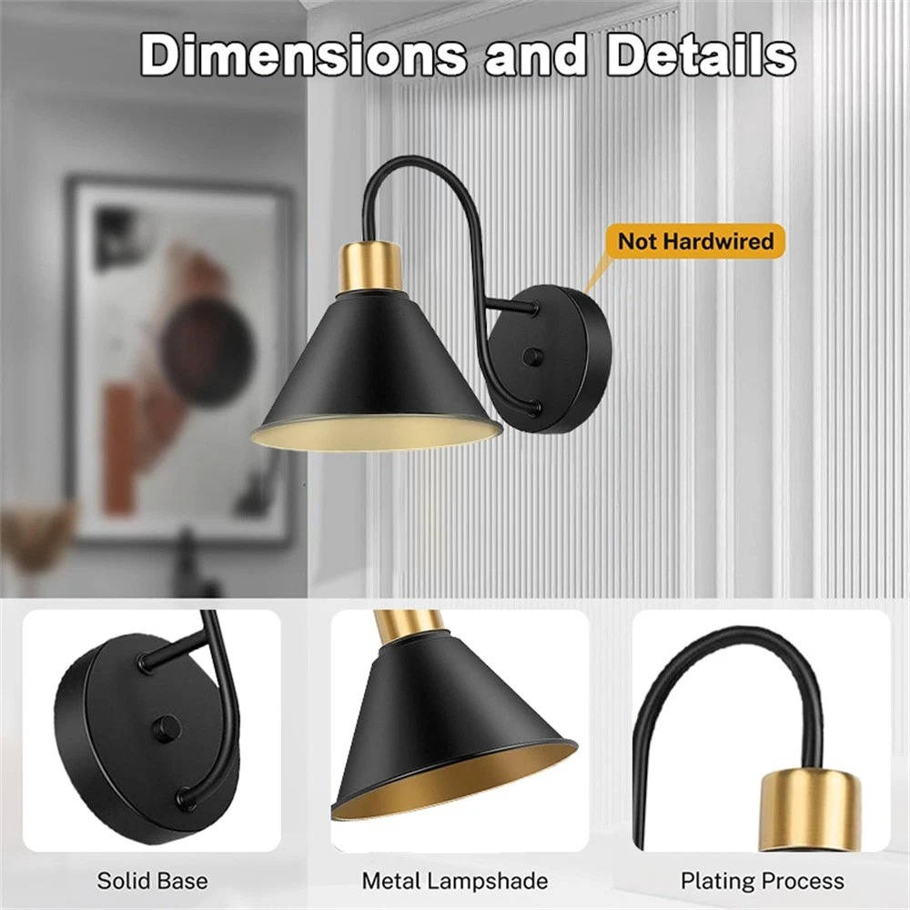 2PKS Battery Operated Wall Sconces with Remote Dimmable Wireless LED Wall Lamp