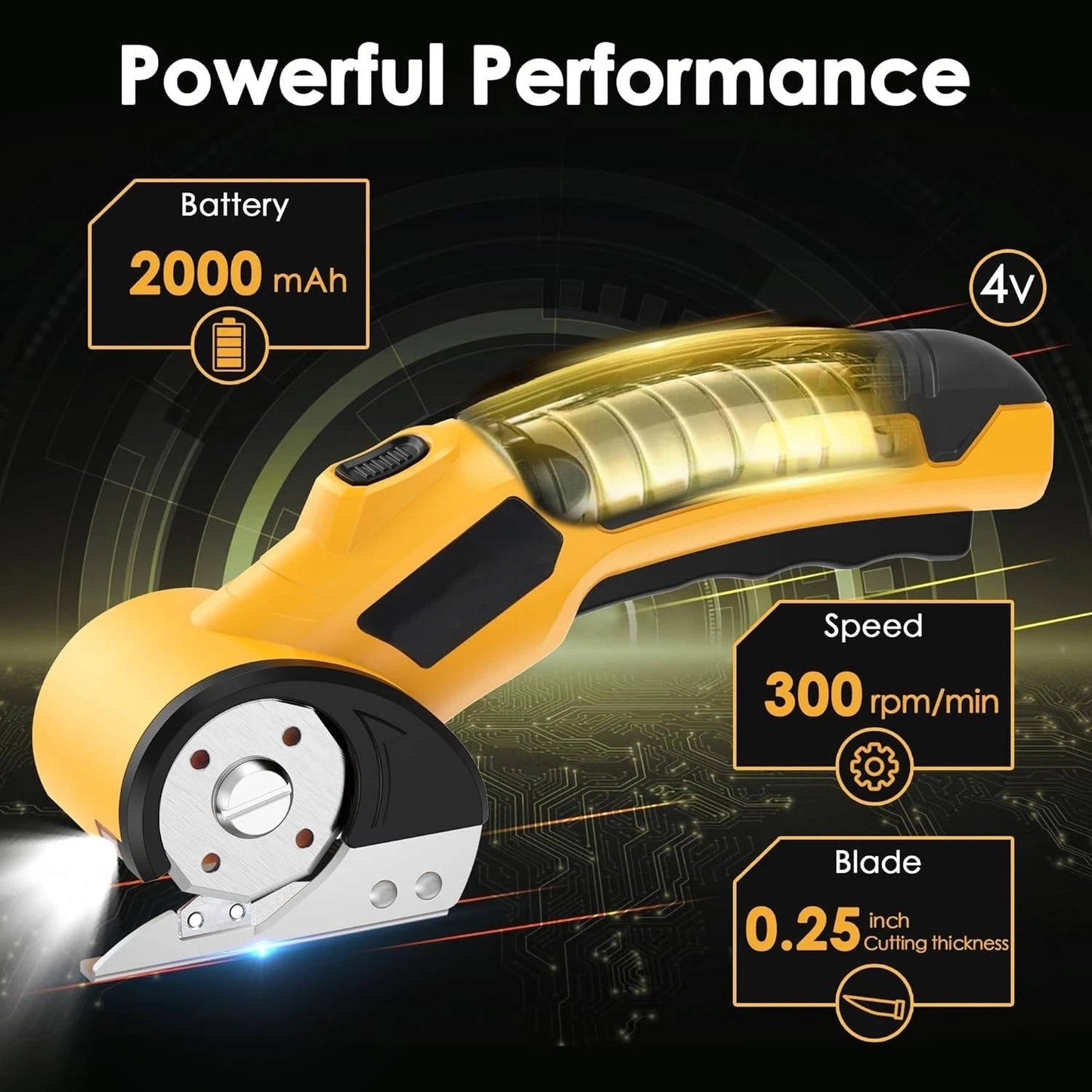 Cordless Rechargeable Electric Scissors For Fabric Leather Carpet And Cardboard