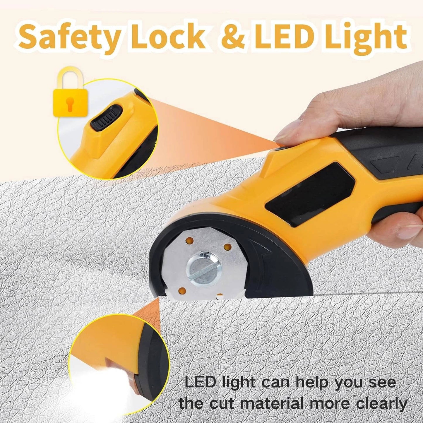 Cordless Rechargeable Electric Scissors For Fabric Leather Carpet And Cardboard