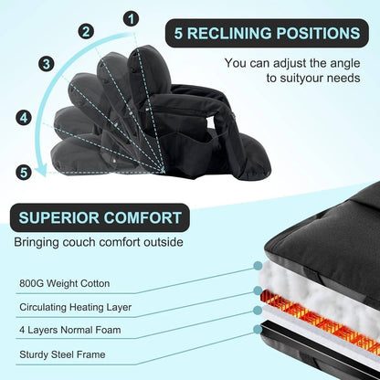 Heated Stadium Seat with Back Support