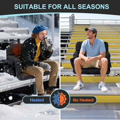 Heated Stadium Seat with Back Support