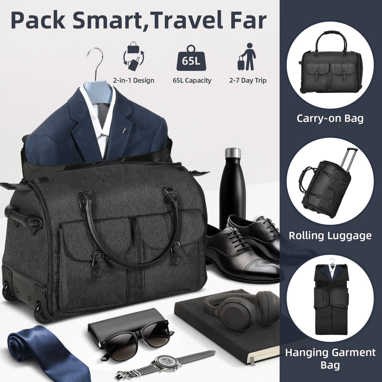 Garment Bag Carry on with Wheels