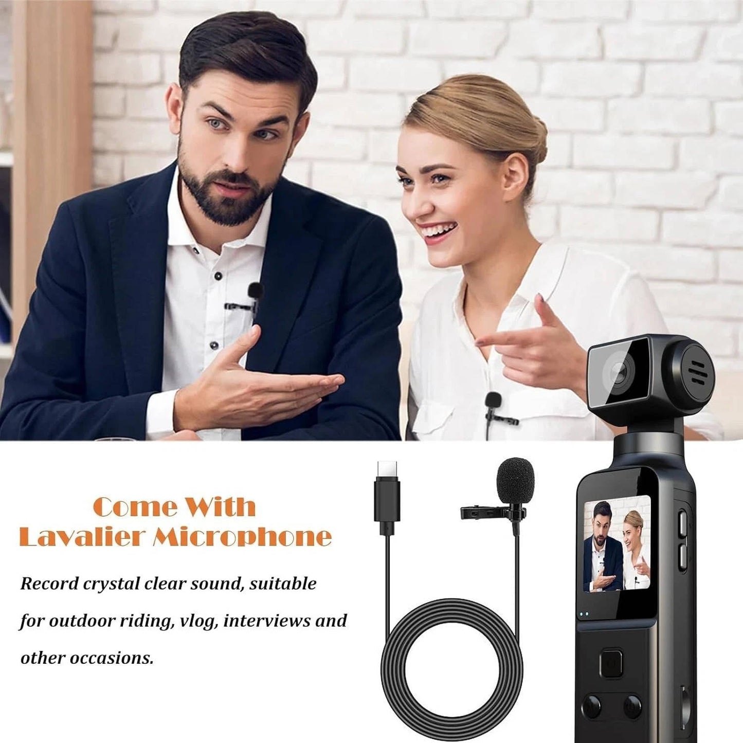 4K Body Camera with External Microphone