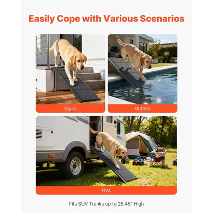 Foldable Outdoor Dog Ramp for Car, 250lb Capacity, Non Slip