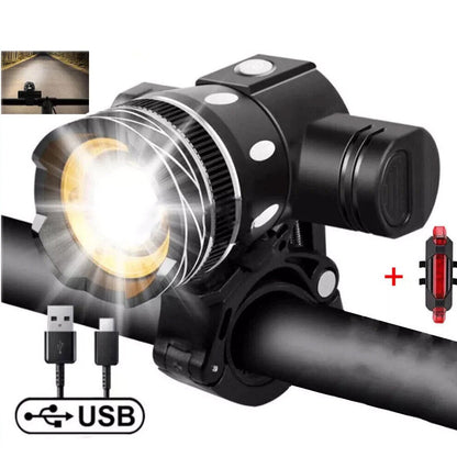 20000LM Rechargeable LED Bicycle Lights Front & Rear Bike Lamp Set