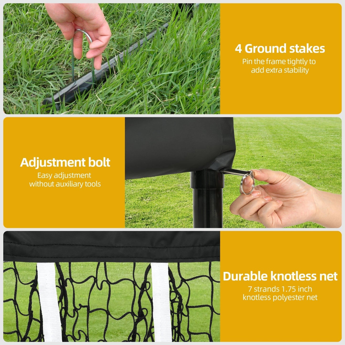 9 Hole Portable Baseball Pitching Net With Strike Zone
