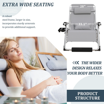 Big & Tall Outdoor Recliner – Oversized 500LB Folding Patio Lounge Chair | Ventayan