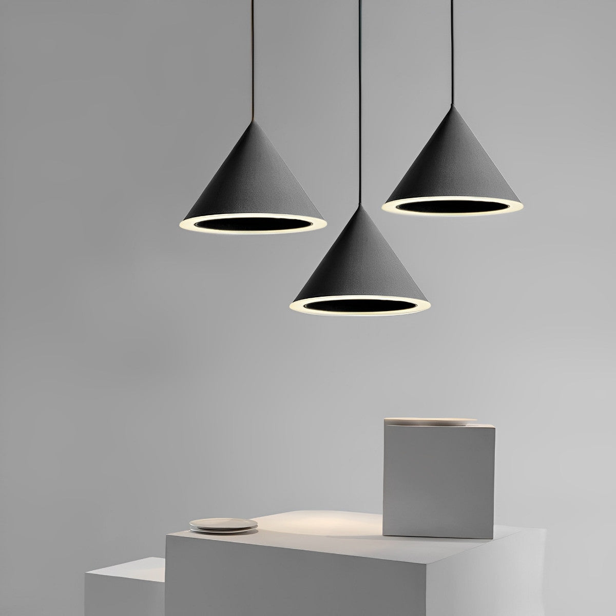 Minimalist Conical LED Macaron Color Pendant Light Island Lighting Chandelier