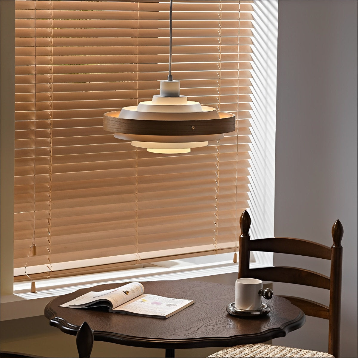 Modern Minimalist Shaded Drum Pendant Light