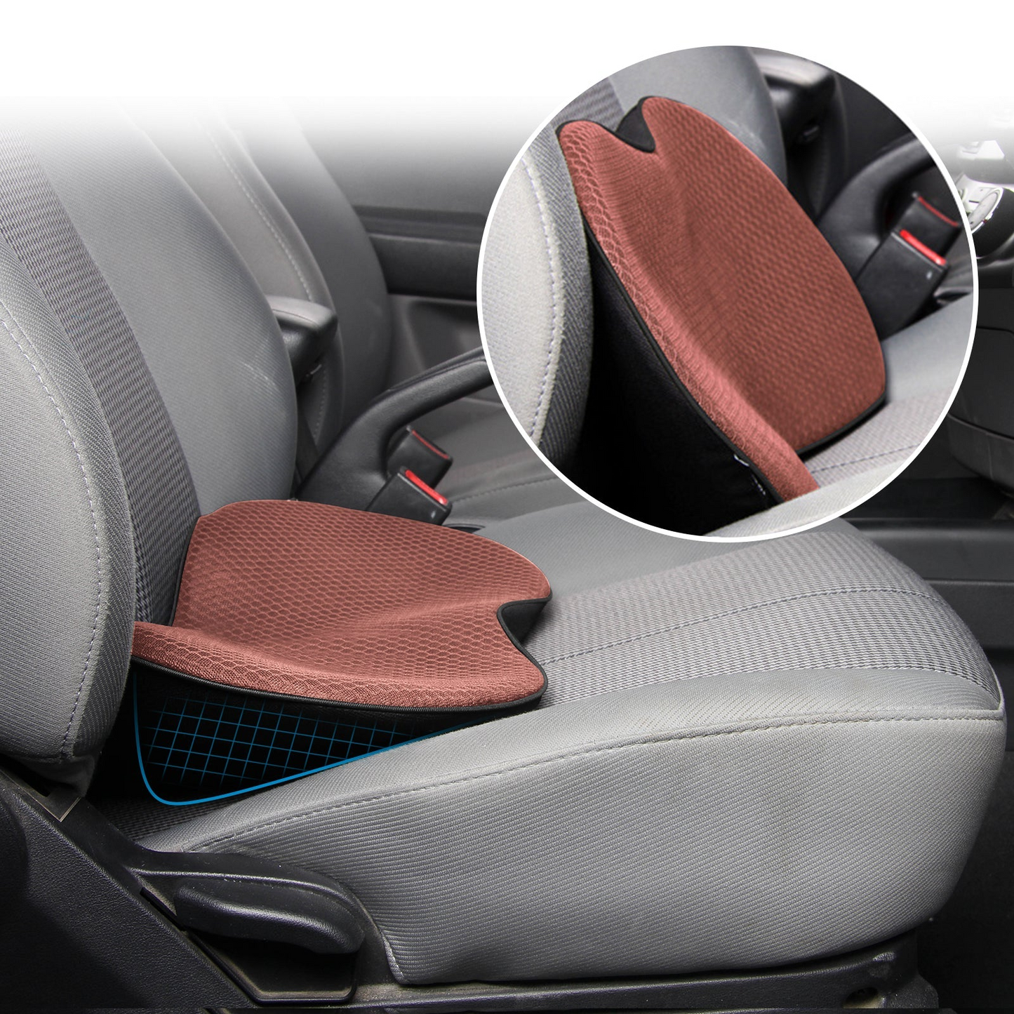 Car Booster Seat Cushion for Adults – Height & Comfort Support Pad