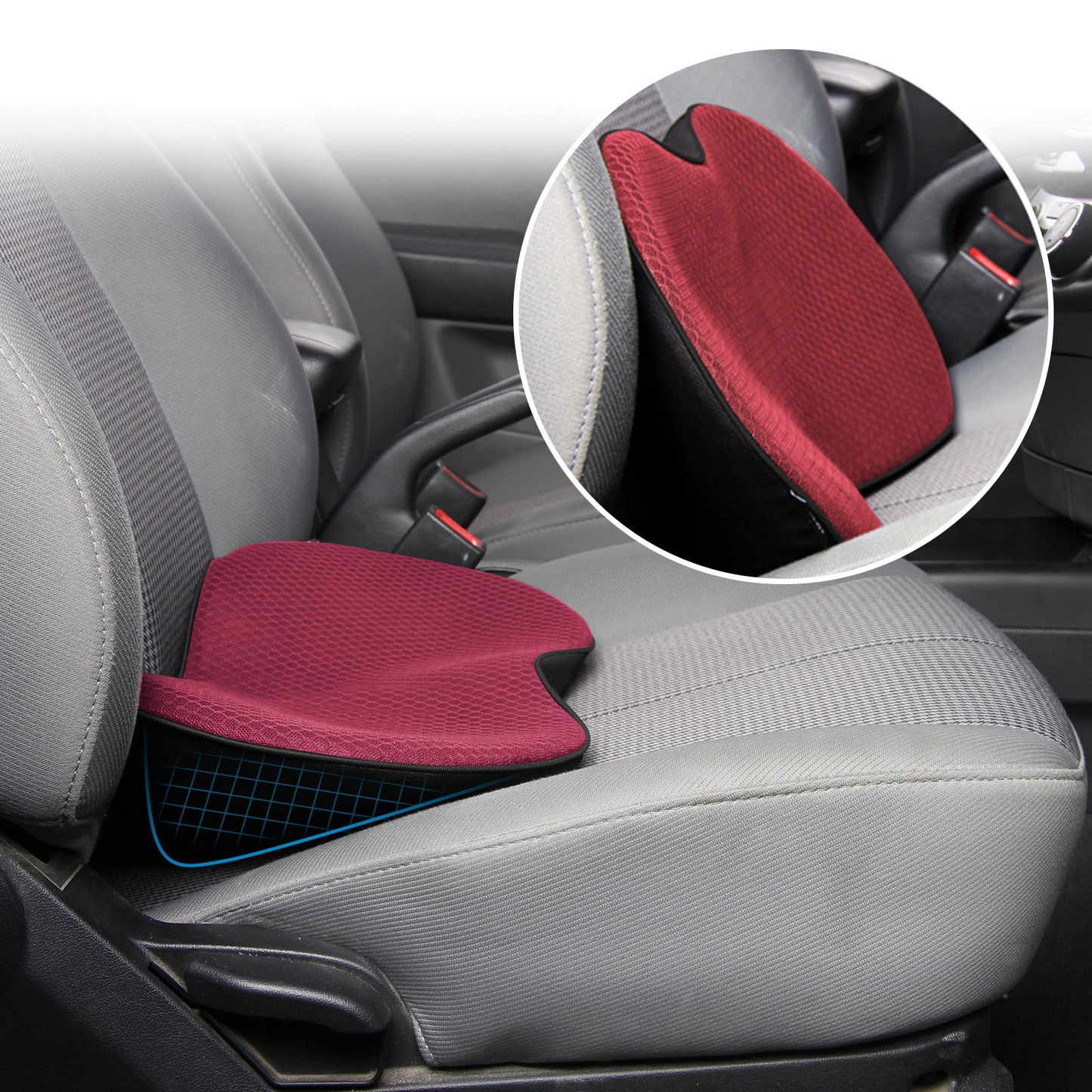 Car Booster Seat Cushion for Adults – Height & Comfort Support Pad