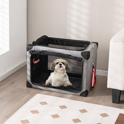 Heavy Duty Collapsible Large Pet Dog Cat Covered Travel Crate