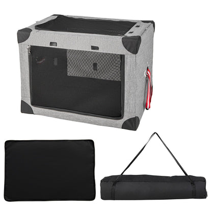 Heavy Duty Collapsible Large Pet Dog Cat Covered Travel Crate