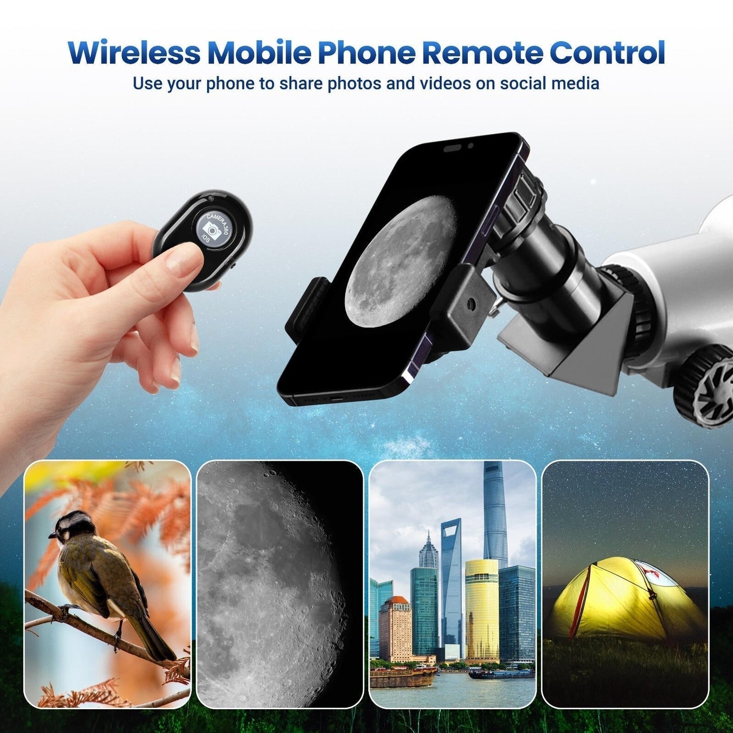 210x Magnification Telescope for Adults & Beginners – Star Tracking App & Pro-Level Design